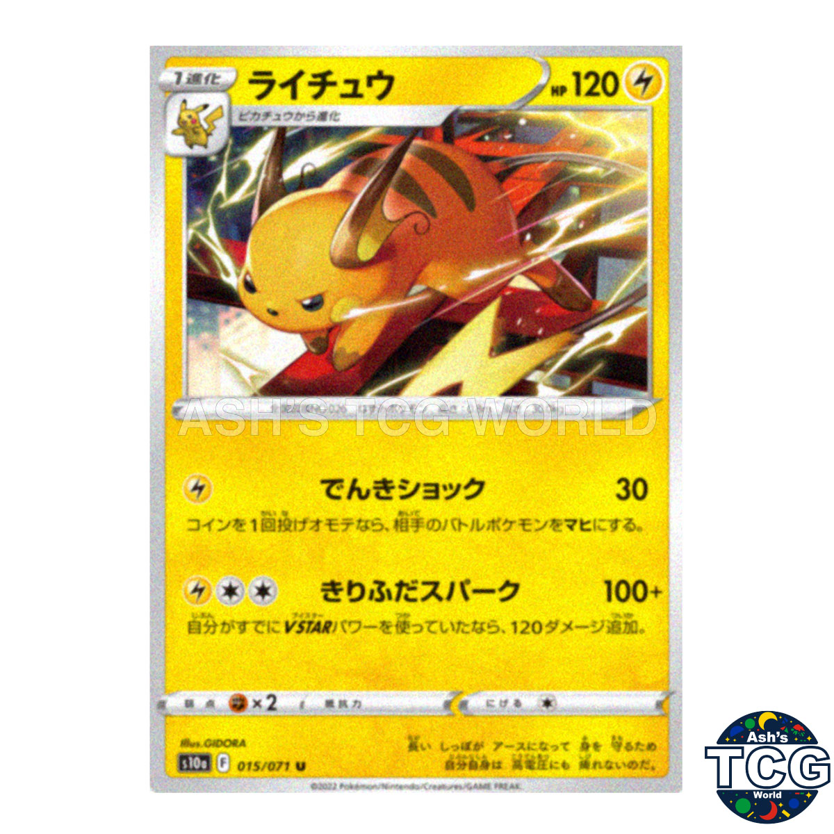 Raichu front photo